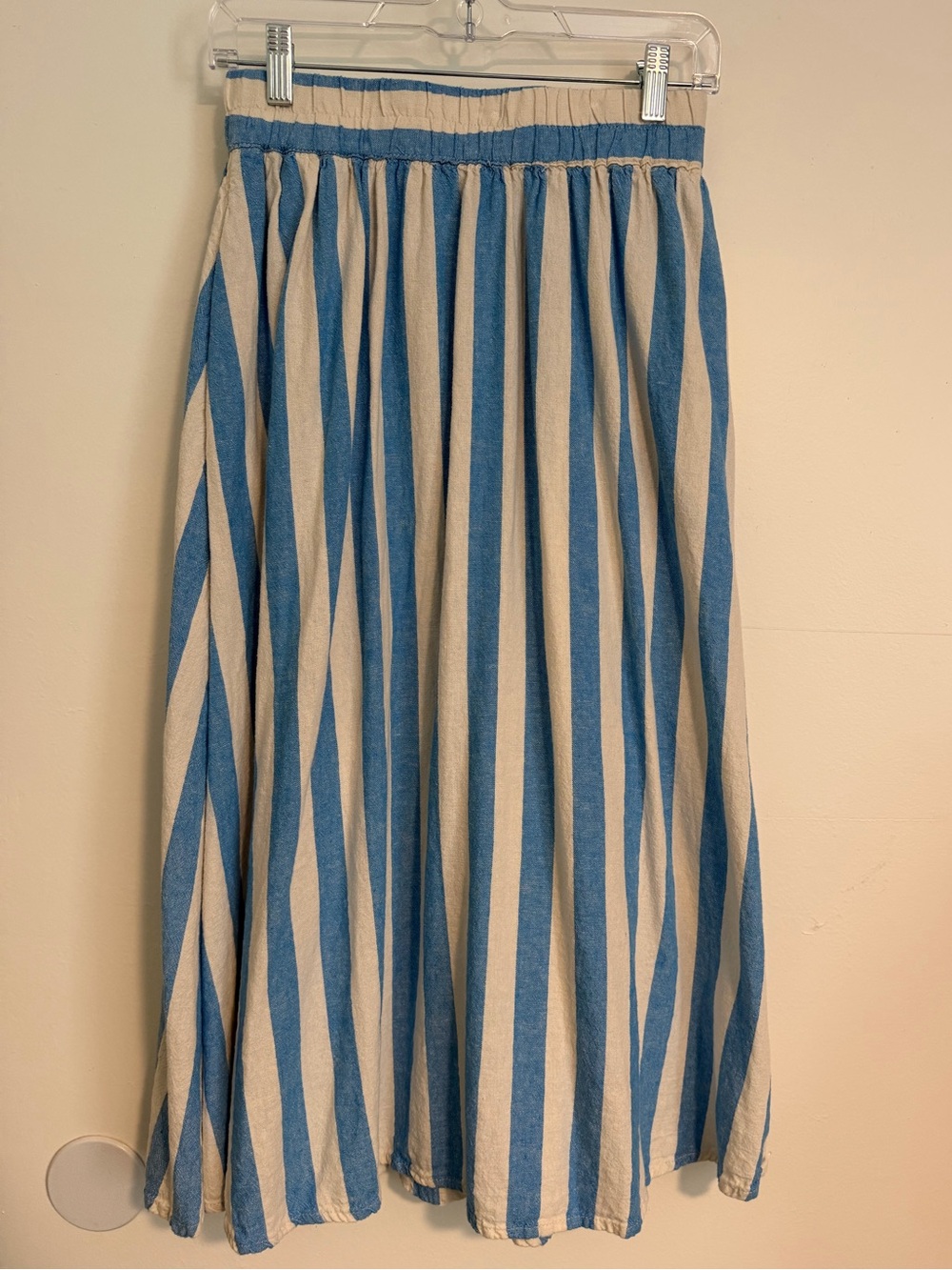 a new day Blue and Cream Striped A-Line Maxi Skirt